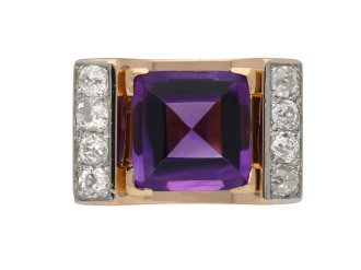 Amethyst and diamond cocktail ring berganza hatton garden