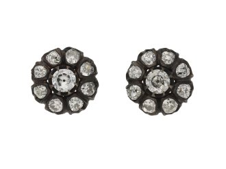 Victorian diamond cluster earrings berganza hatton garden