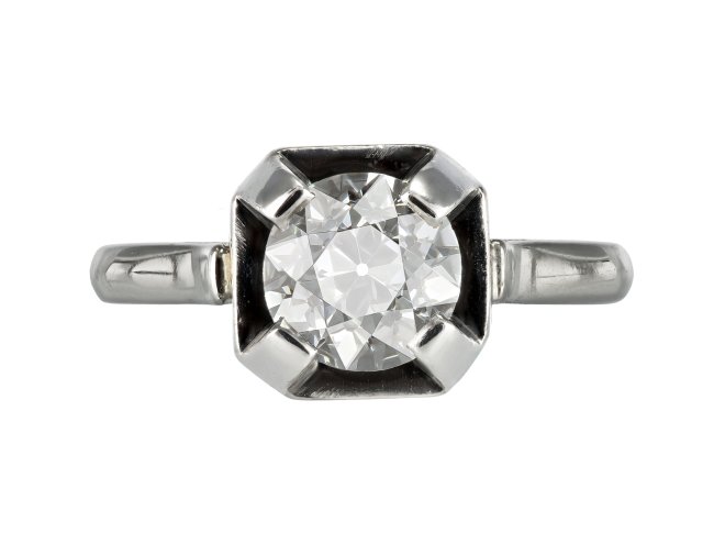 Art Deco diamond solitaire ring, French, circa 1930.