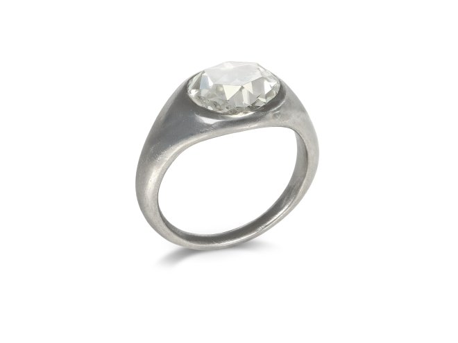 Solitaire rose cut diamond ring, circa 1950.