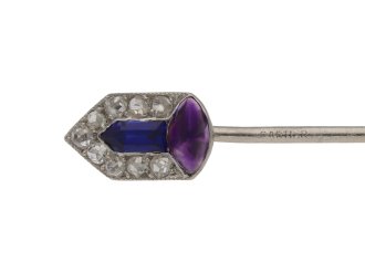 Cartier sapphire, amethyst and diamond pin berganza hatton garden