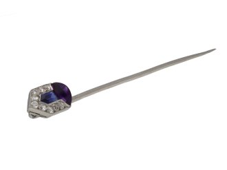 Cartier sapphire, amethyst and diamond pin berganza hatton garden