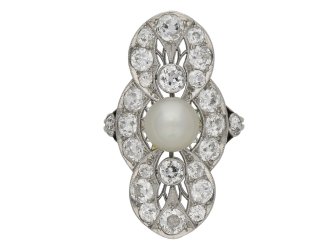 Belle Époque pearl and diamond ring berganza hatton garden