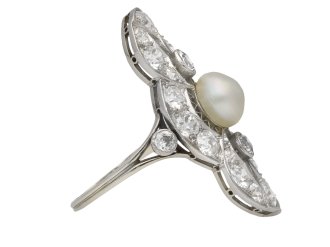 Belle Époque pearl and diamond ring berganza hatton garden