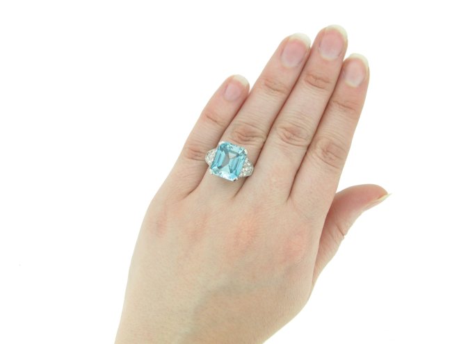 Art Deco zircon diamond ring berganza hatton garden