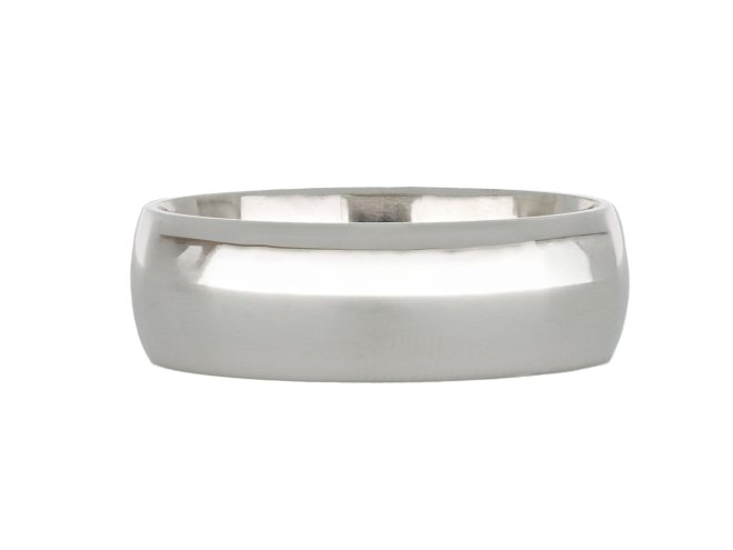 Platinum wedding band, circa 1950. 