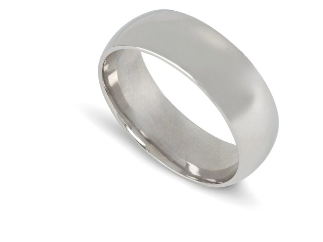 Platinum wedding band, circa 1950. 