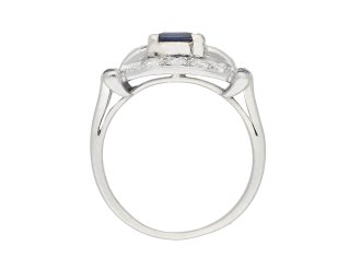 Sapphire and diamond cocktail ring, American, circa 1950. Hatton Garden