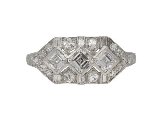 Art Deco diamond cluster ring berganza hatton garden