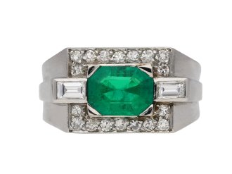 Colombian emerald diamond cocktail ring berganza hatton garden