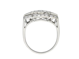 Art deco three row diamond cluster ring hatton garden