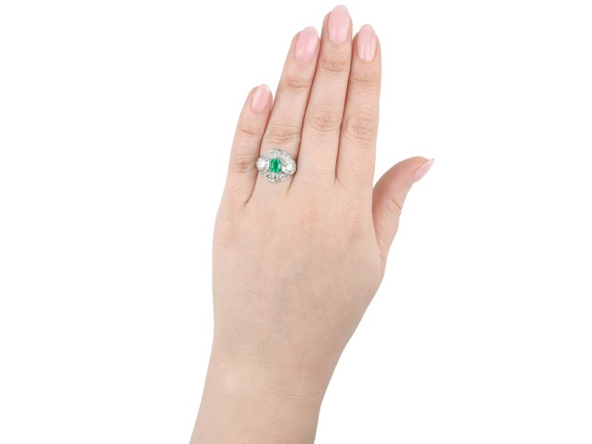 Art Deco Colombian emerald and diamond ring, circa 1920.