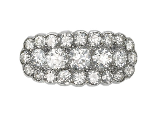 Old cut diamond cluster ring, circa 1915.