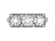 Art Deco three stone diamond ring, circa 1920.