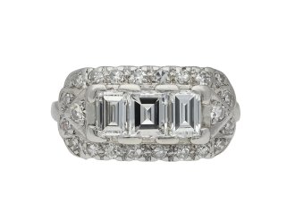 1930's diamond cluster ring, American hatton garden