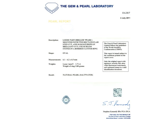 Natural pearl and diamond cluster ring, circa 1920.