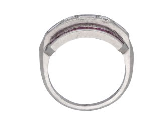 Ruby and diamond half hoop ring berganza hatton garden