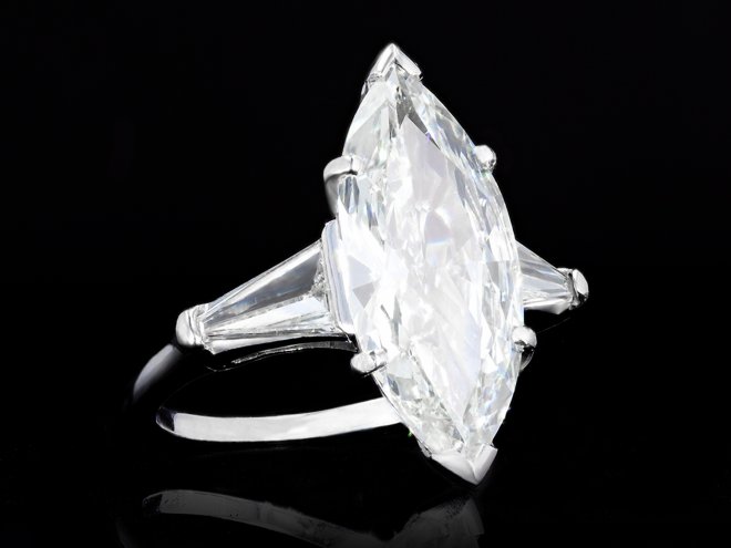 Vintage marquise shape diamond ring berganza hatton garden