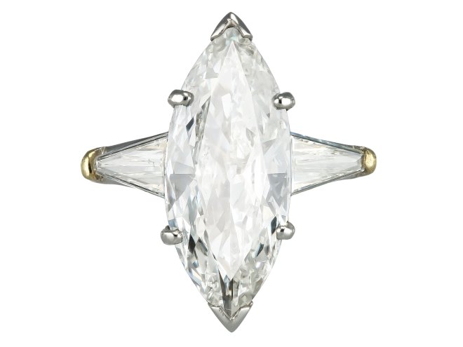 Marquise shape diamond ring, circa 1950.