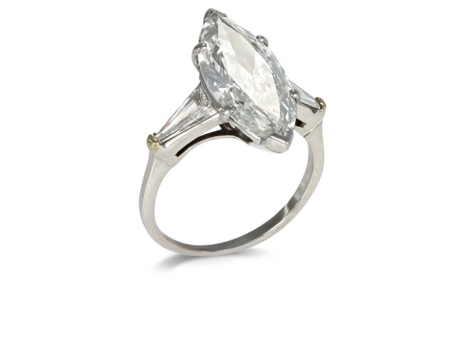 Marquise shape diamond ring, circa 1950.