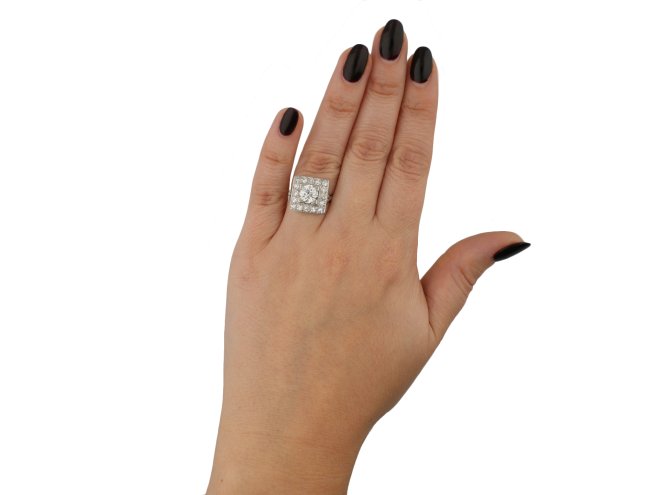 Art Deco diamond coronet cluster ring berganza hatton garden