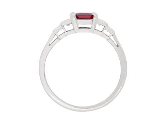 art deco ruby and diamond ring, circa 1935. hatton garden.