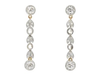 Edwardian diamond drop earrings hatton garden