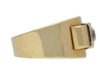 Boucheron Paris diamond solitaire dress ring, French, circa 1940.