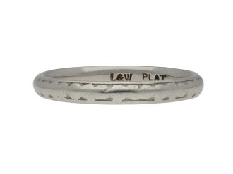 Engraved platinum wedding band berganza hatton garden