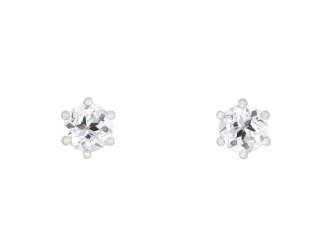 Old cut diamond stud earrings.