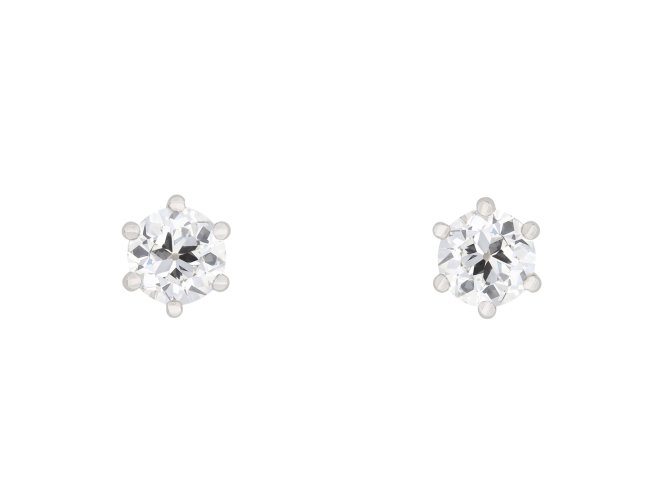 Old cut diamond stud earrings.