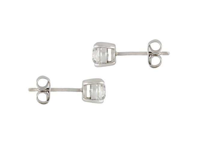 Old cut diamond stud earrings, circa 1940.
