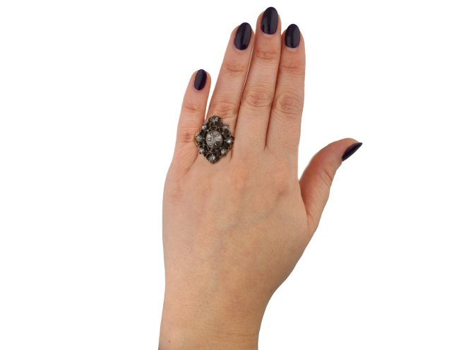 Antique rose cut diamond ring hatton garden berganza