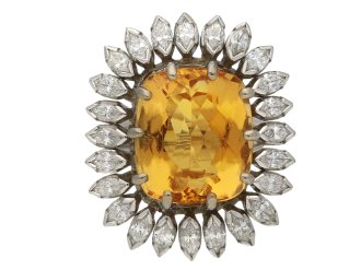 Vintage topaz marquise diamond cluster ring berganza hatton garden
