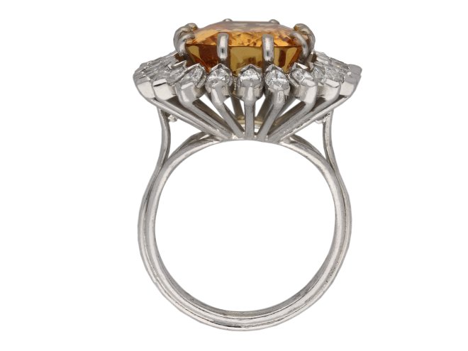 Vintage topaz marquise diamond cluster ring berganza hatton garden