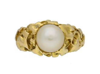 Wiese solitaire natural pearl ring berganza hatton garden