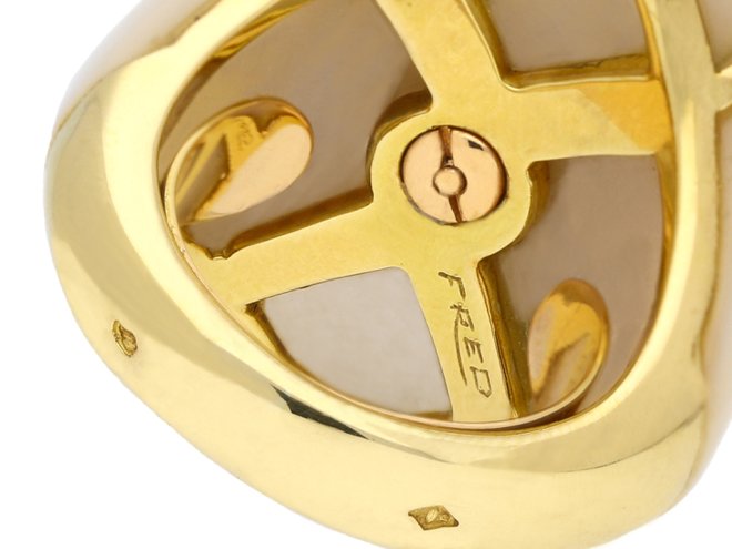 Fred diamond and mother of pearl cluster ring, hatton garden