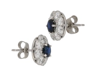 Sapphire and diamond cluster earrings berganza hatton garden