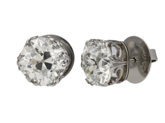 Old mine cushion shape diamond earrings berganza hatton garden