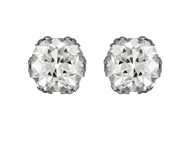 Emerald cut diamond solitaire ring, circa 1950.