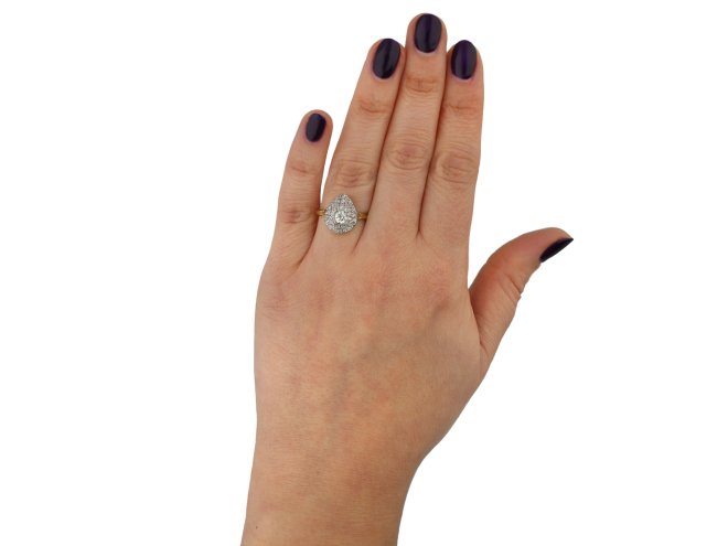 Antique diamond two row cluster ring berganza hatton garden