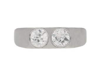 Diamond two stone ring, circa 1950.