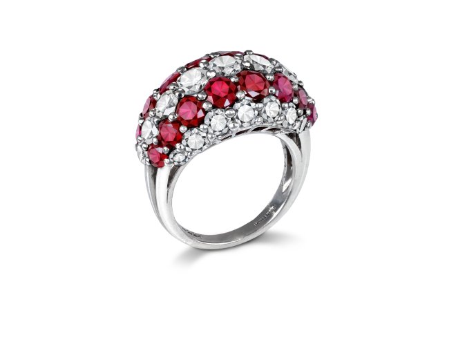 Cartier ruby and diamond ring, American, circa 1975.