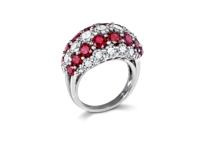 Cartier ruby and diamond ring, American, circa 1975.