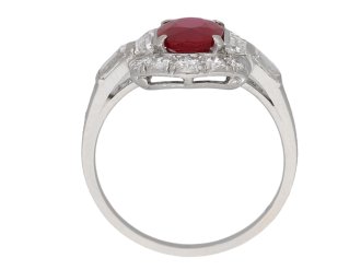 Art Deco Burmese ruby and diamond ring, circa 1935 hatton garden