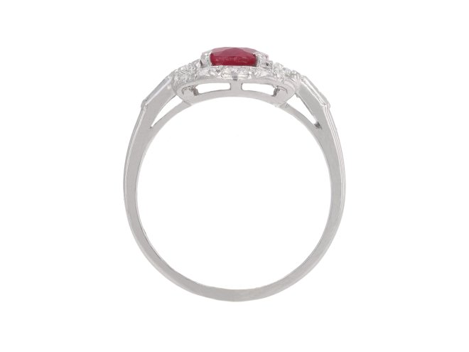 Art Deco Burmese ruby and diamond ring, circa 1935 hatton garden