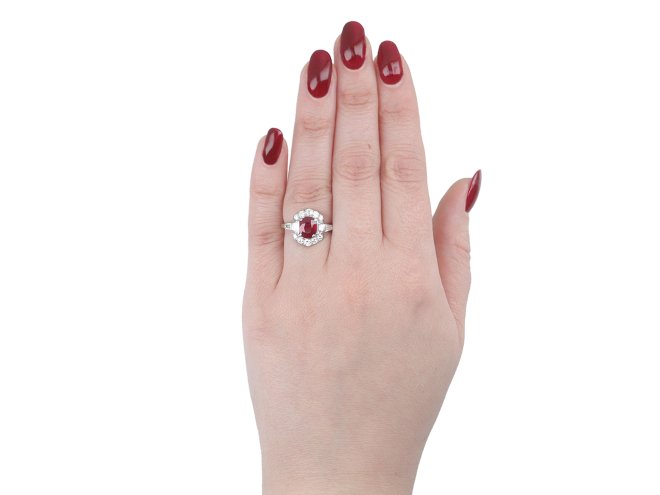 Art Deco Burmese ruby and diamond ring, circa 1935 hatton garden