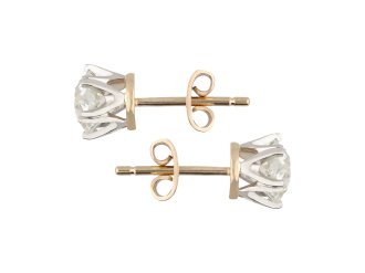 edwardian old mine diamond stud earrings. hatton garden