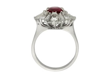 Vintage ruby and diamond cluster ring berganza hatton garden