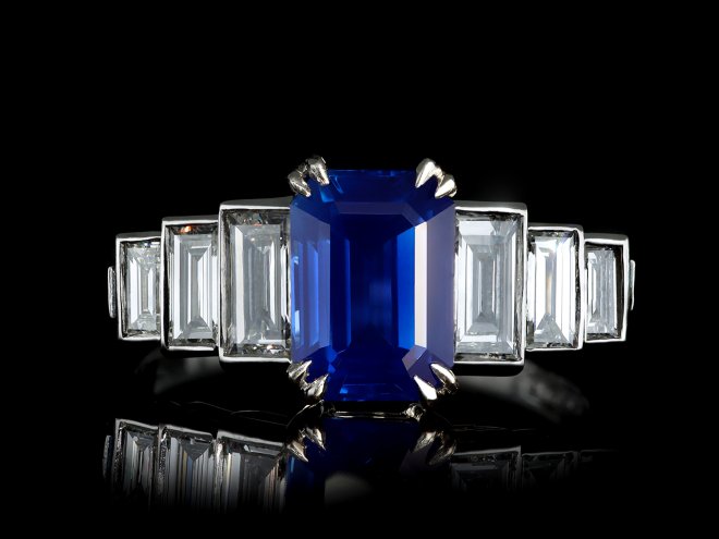 Kashmir sapphire and diamond ring, circa 1935 hatton garden